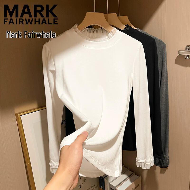 MARK FAIRWHALE Women's Lace Stand-Collar Long Sleeve Base Layer