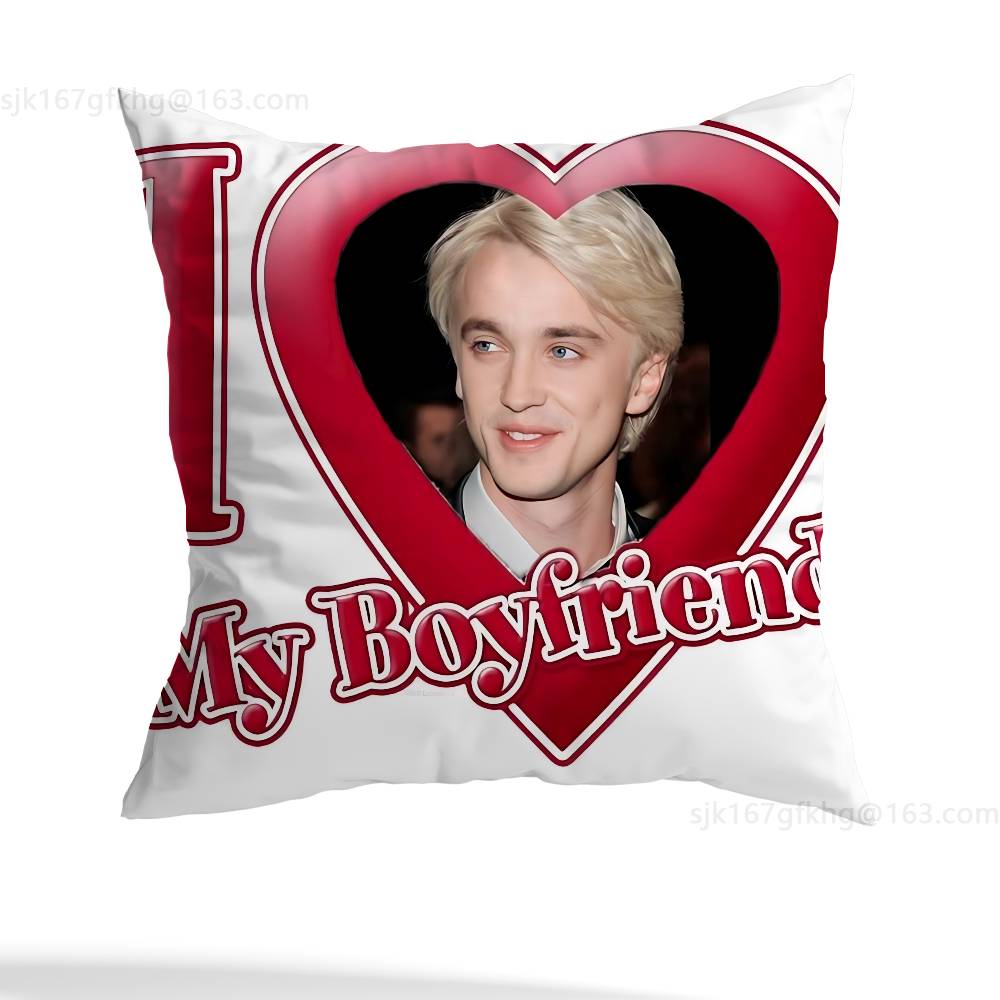 Actor D-Draco M-Malfoy Pillow Case Square Double-Sided Printing Short Plush Sofa Cushion Cover Bedroom Bedside Pillow
