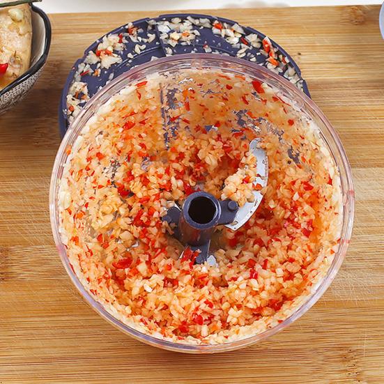 Garlic Peeler Manual Food Chopper with Sharp 420 Stainless Steel Blades Onions Vegetables Fruits Nuts Herbs Garlic Masher