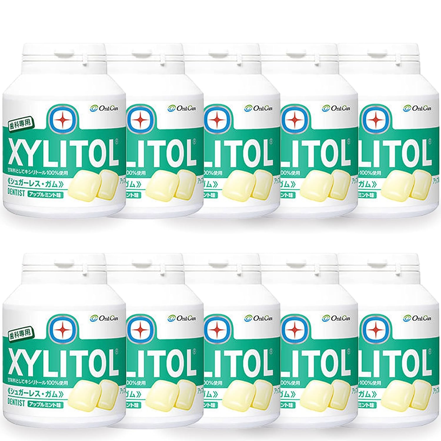 Dental exclusive product Xylitol Gum Bottle Type 90 pieces 12 packs Apple Mint