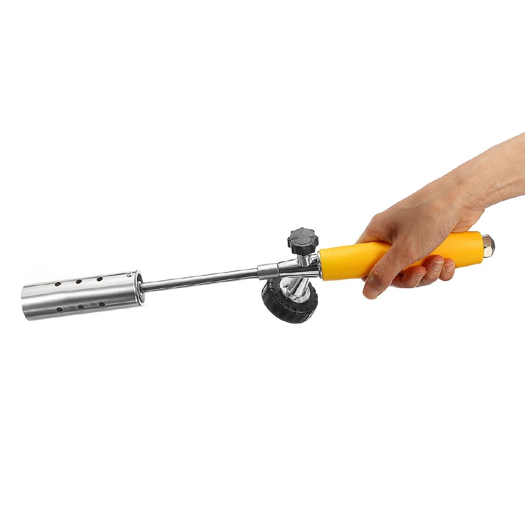Yellow+Silver 2 x Extension Pole Burner Kit Handle Butane Gas Torch Killer Grass Shrub Garden Kill Stainless Steel Spray Durable