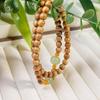 Green Sandalwood & Aventurine Double-Strand Buddhist Bead Bracelet for Men & Women