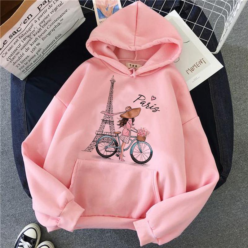 Fashion Bonjour Paris Text Print Hoodies 2025 Casual Vintge Y2k Sweatshirts Clothes Women Men Graphic Gothic Pullovers Hooded