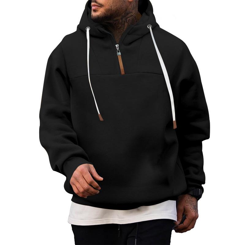 2025 men's clothing factory wholesale fleece sleeve with zipper autumn and winter casual hooded new sweater