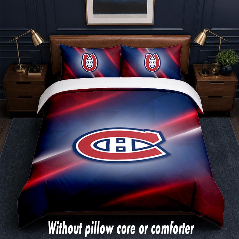 Montreal Canadiens Design Bed Bedding Set 1 Duvet Cover + 2 Pillowcases Soft Breathable Household Bed Linens