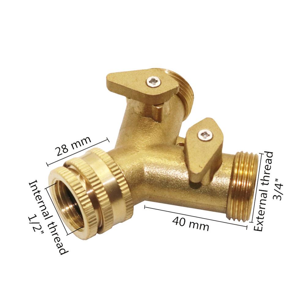 1/2" Female Thread To 3/4" Male Thread Y Shaped Valve Two Way Water Splitter Water Faucet Adapters Plumbing Pipe Fittings