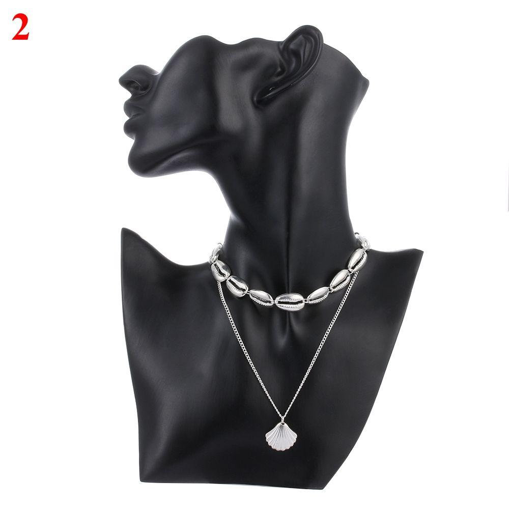 Mulheres presentes dourados praia jóias boêmio cowry concha pingente colar de concha multicamadas