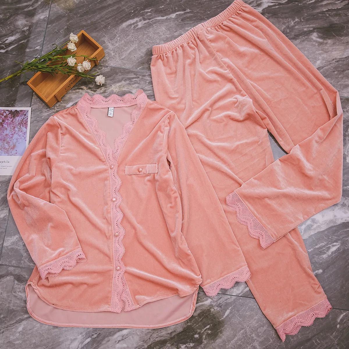 

Домашний костюм с длинным рукавом из 2 предметов, жаккардовая велюровая домашняя одежда, винтажная одежда в китайском стиле, женская теплая зимняя пижама, женские пижамные комплекты XL