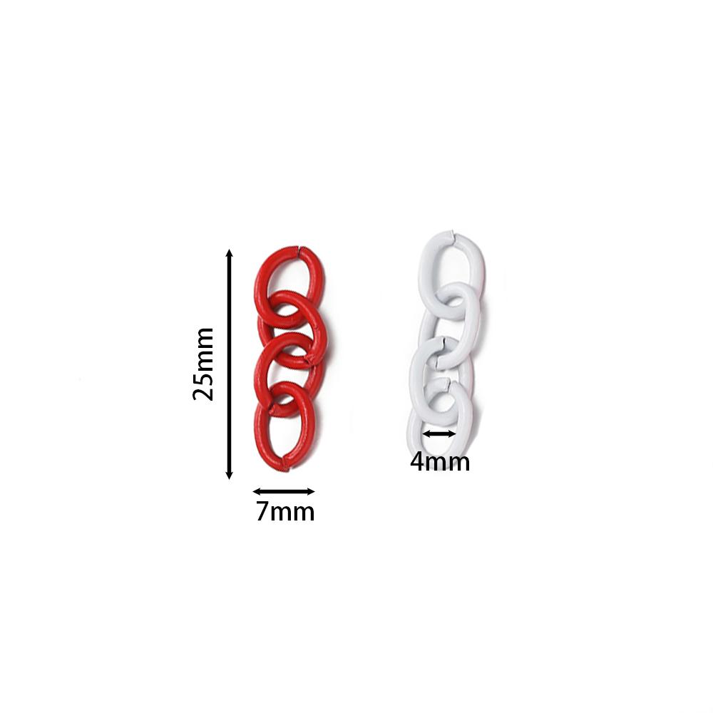 20pcs/lot 25mm Metal Link Chain Connector For Keychain Pendant KeyChains Hanging Accessories Diy Jewelry Making Findings