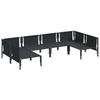 6 Piece Garden Sofa Set with Cushions Black Steel