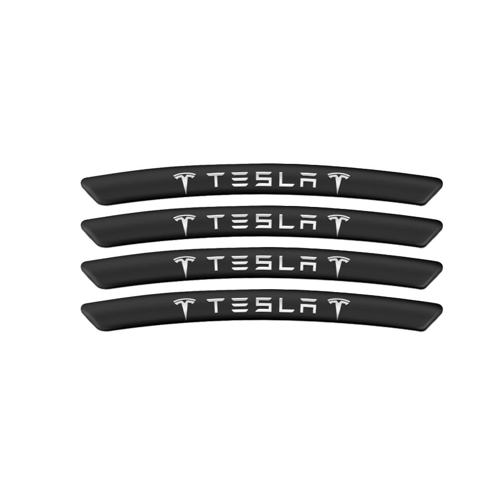 

4pcs Aluminum Car Wheels Rims Decoration Stickers For Tesla Model 3 S X Y 2026 Style Roadster Coil Mod WYE Auto Styling Decal