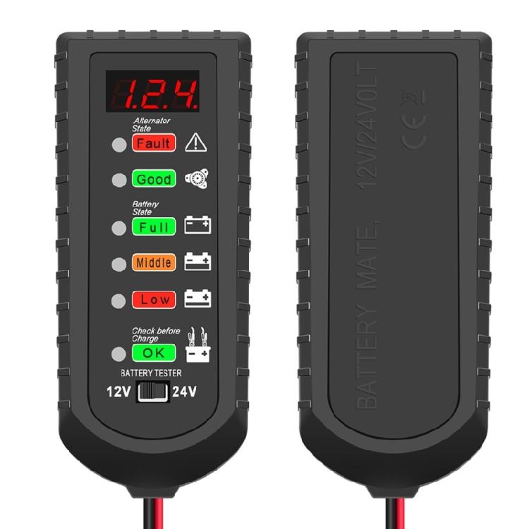 Heavy Duty Car Battery Load Tester 1000A Cranking Simulation Shock Resistant ABS Housing Clear LCD Display for Mechanic