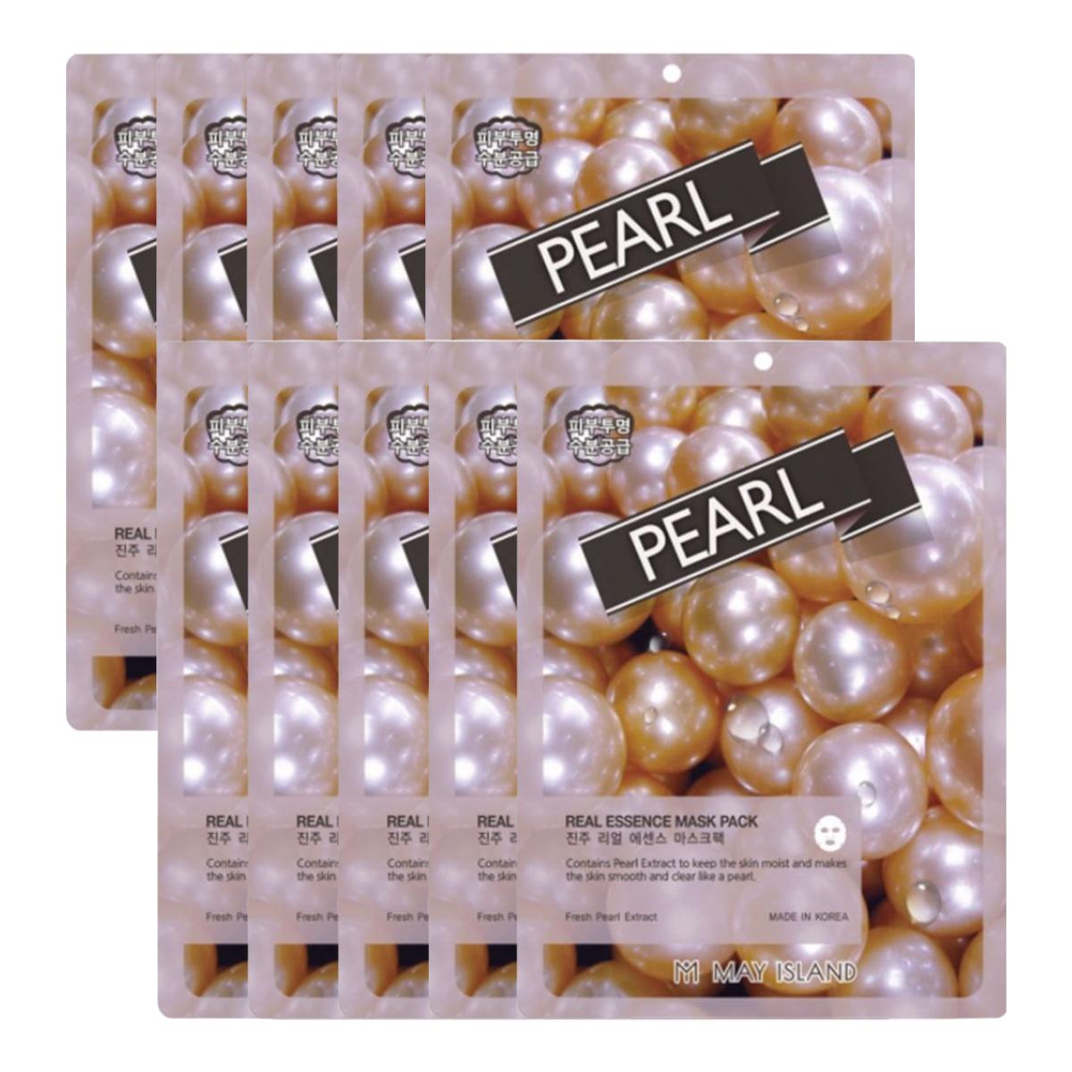 May Island Real Essence Mask Pack Pearl Brightening Glow Sheet Mask 25ml*10ea
