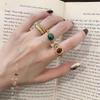 Xiaohongshu-Inspired Emerald and Pigeon Blood Red Jade Ring with Diamonds