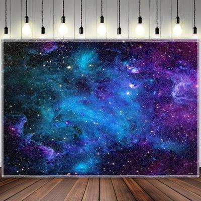 Toile de fond en Polyester pour photographie, espace, galaxie étoilée, planète cosmique, galaxie, fête, décorations de bannière de Photo
