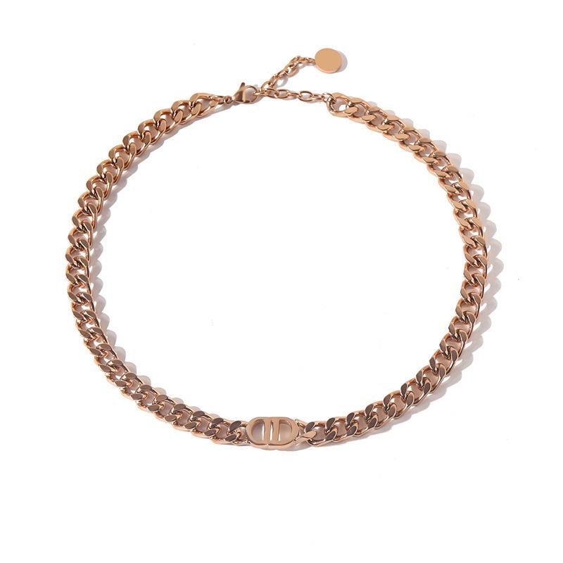 Europäischer und Amerikanischer Stil Klobige Kette Titanstahl Halskette Set