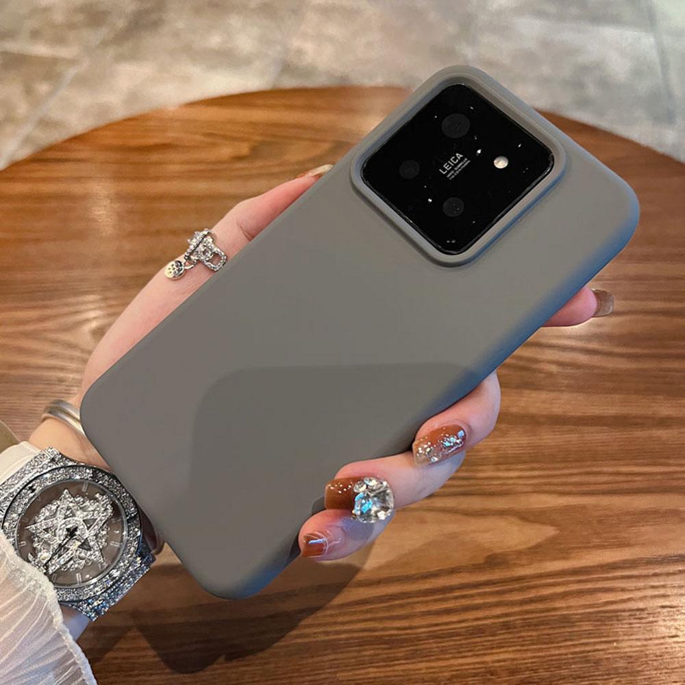 Para Capa Xiaomi 14 Silicone Líquido + PC Agradável à Pele Capa de Telefone