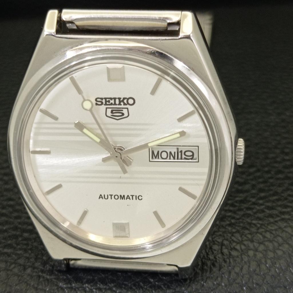 SEIKO 5 AUTOMATIC VINTAGE 6309A JAPAN MENS SILVER COLOR DIAL WATCH a701204-5 R206a-a701204