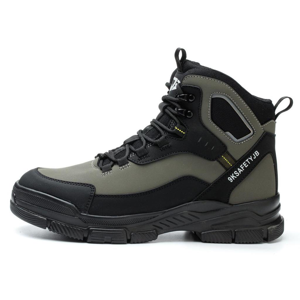 Men's Water-Resistant High-Top Boots with Ankle Support, Anti-Smash, Anti-Puncture, and Comfortable for Labor Protection.