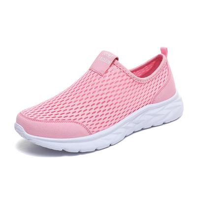 Moda Zapatos Casuales Ligeros Suela Suave Zapatos de Mujer Zapatillas Deportivas Malla Transpirable Mocasines Slip-On Talla Grande 35-42