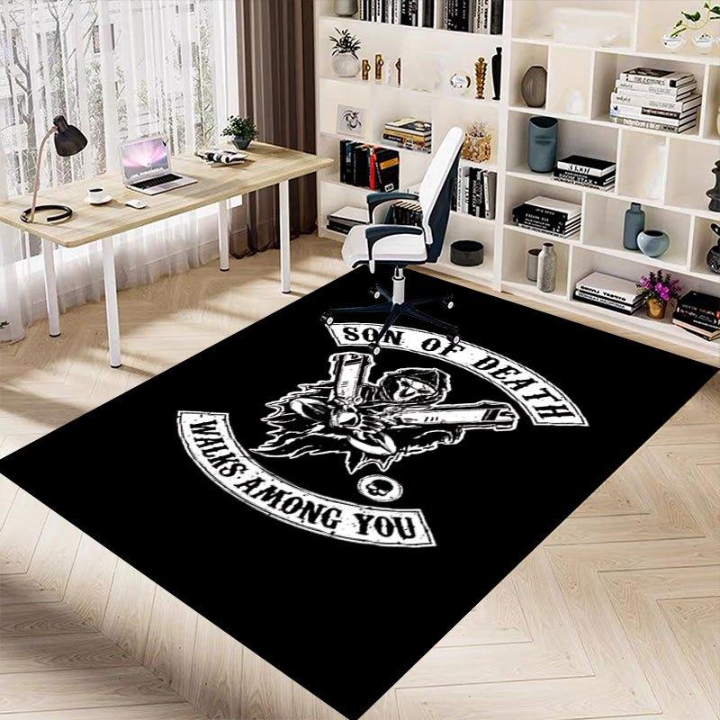 1pc Sons of Anarchy themed Office Carpet Chair Mats - durable polyester rug for home theater, office, dorm room decor - tA79