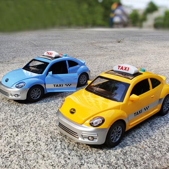 Yousheng Simulation Mini Car Toy with Light and Music Miniature Diecast Taxi Plastic Model Ornament Kids Inertial Car Toy Boys Girls Christmas