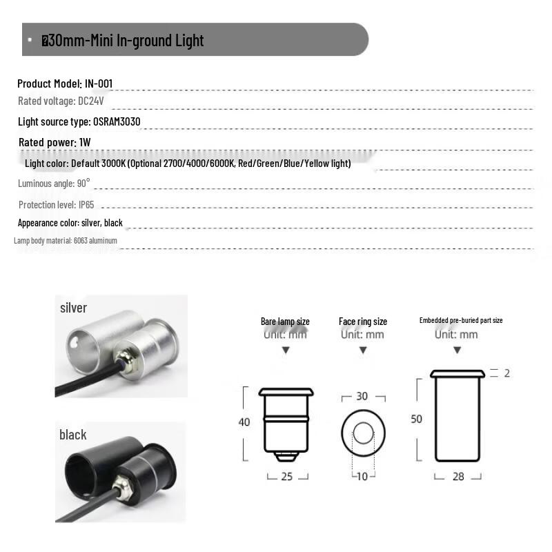 NuFeng Outdoor Mini Waterproof In-ground Light