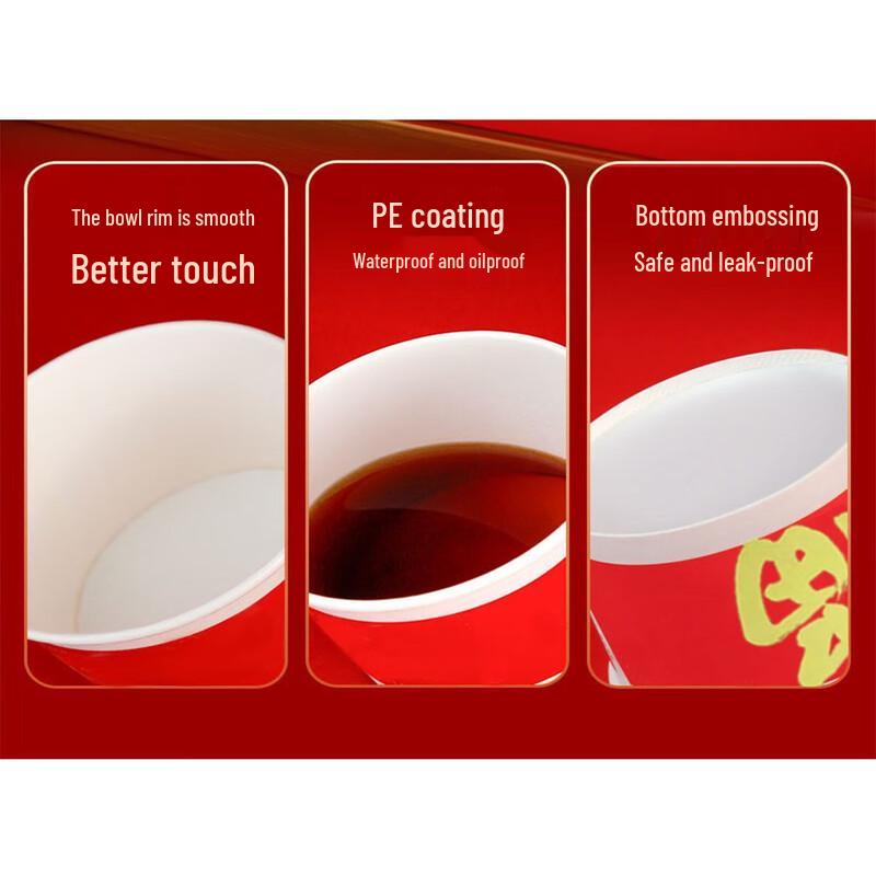 Disposable Red Festive Paper Bowls for Weddings