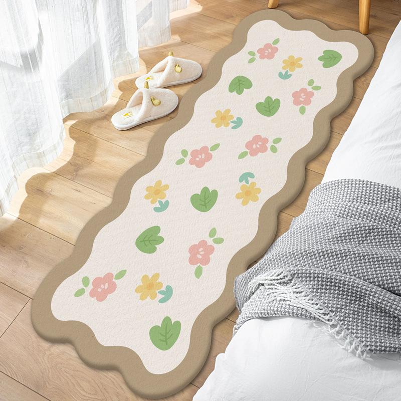 Thickened Imitation Cashmere Floor Mat, Small Fresh Bedroom Bedside Blanket, Living Room Carpet, Household Bay Window Mat