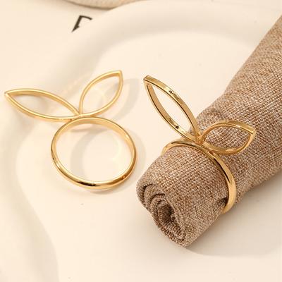 1/6 Piezas Anillos para Servilletas de Orejas de Conejo Soportes para Servilletas de Cabeza de Conejo Hebillas para Fiesta de Pascua Boda Mesa de Comedor Decoración