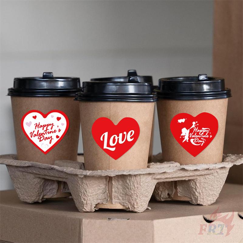 500Pcs/Roll Happy Valentine's Day. Red Hearts Kids Rewards Stickers - DIY Scrapbooks Album Decor Sealing Label Decals