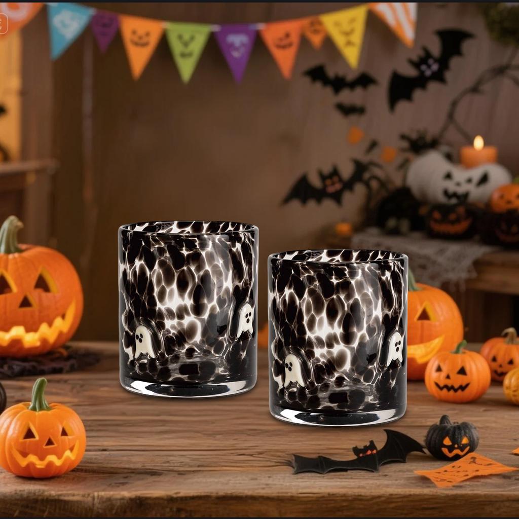 Halloween Glasskopper Juiceglass Old Fashioned Håndblåste Drikkeglass Søte Skumle Drikkeglass Gaveeske Til Halloweenfest