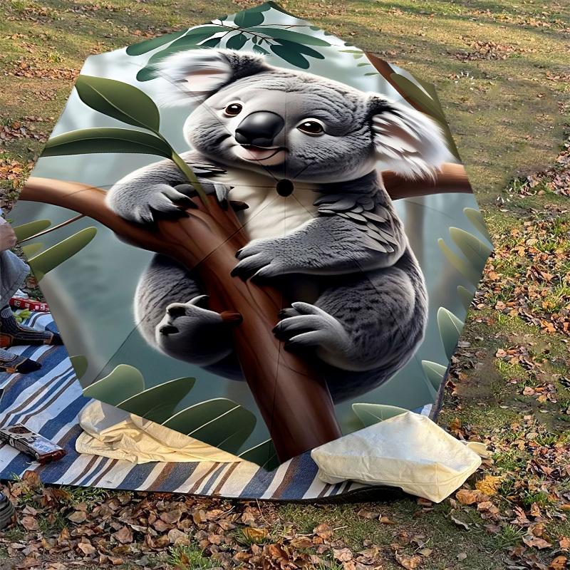1PC Koala Umbrella-8-Rib Reinforced, Automatic Open, Lightweight & Durable, Fashion Accessory for Outdoor, J0331