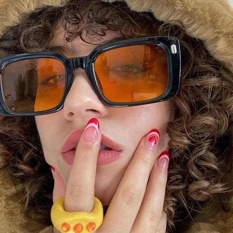 Big Square Vintage Sunglasses Women Brand Designer Mirror Sun Glasses Female Fashion Hip Hop Punk Outdoors