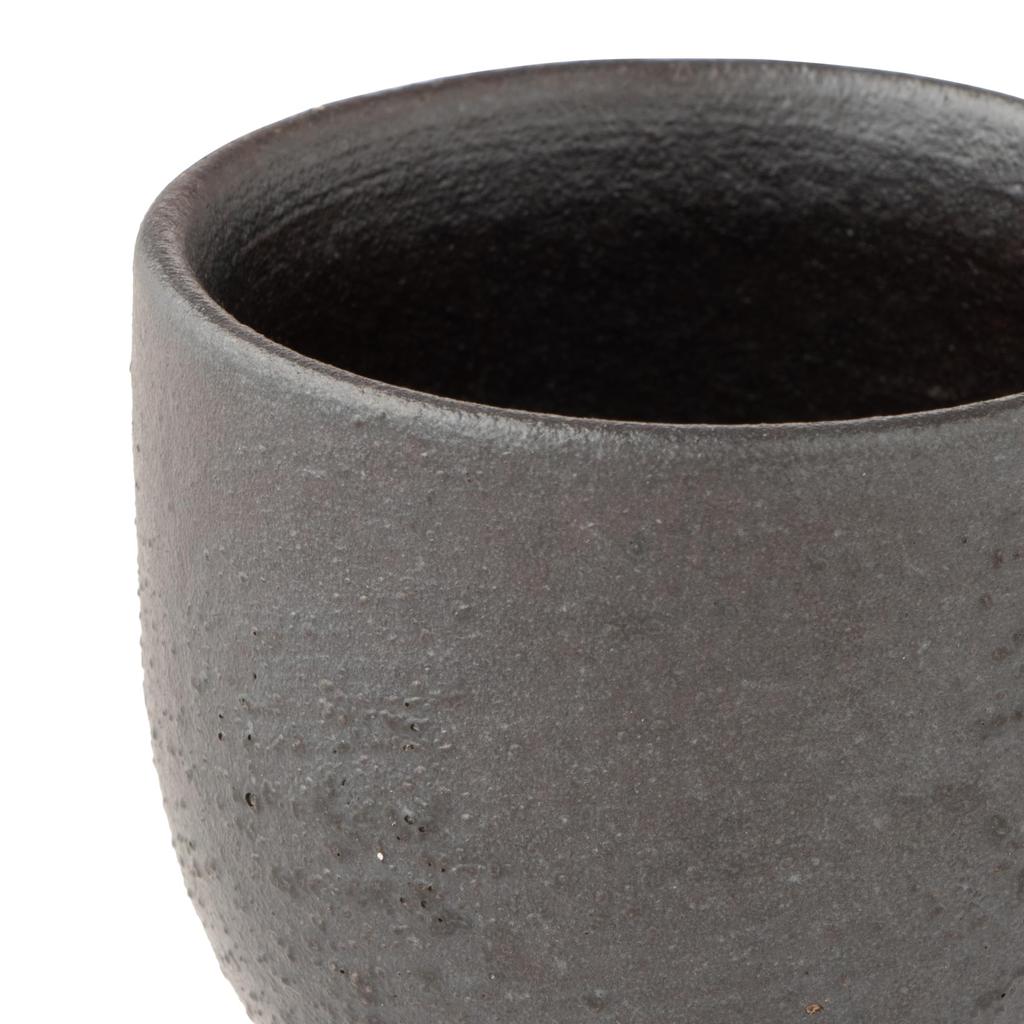 Marui Seito Shigaraki Ware Hechimon Mug, Espresso Cup, Approx. 80ml Capacity, Hana Wabi Pattern, Black, MR-3-4370