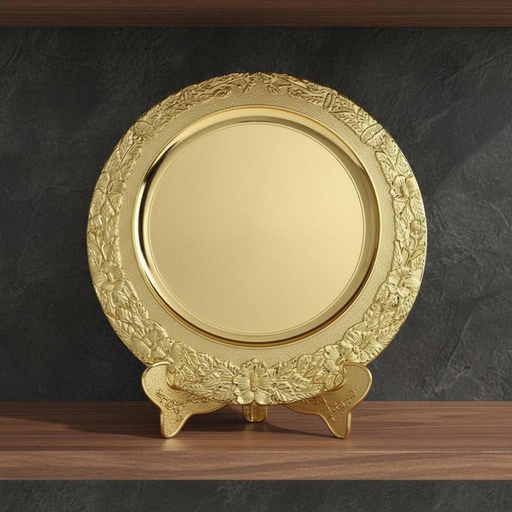 Metal Award Plate HighQuality Engraving Round Trophy Disc Finely Electroplated Engravable