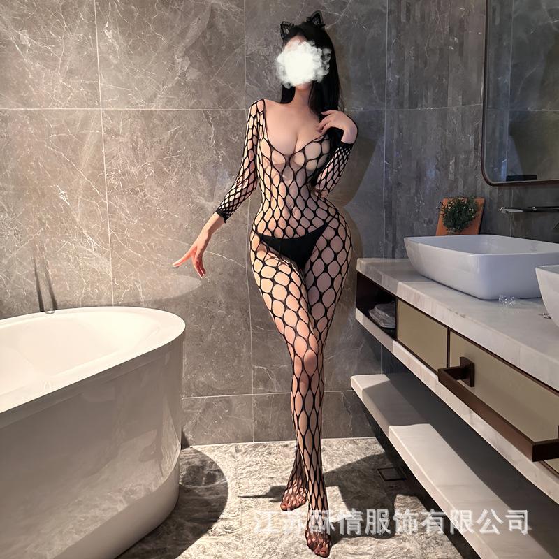 Crispy erotic underwear, sexy temptation open stockings hollow tights erotic mesh clothes free flirting underwear