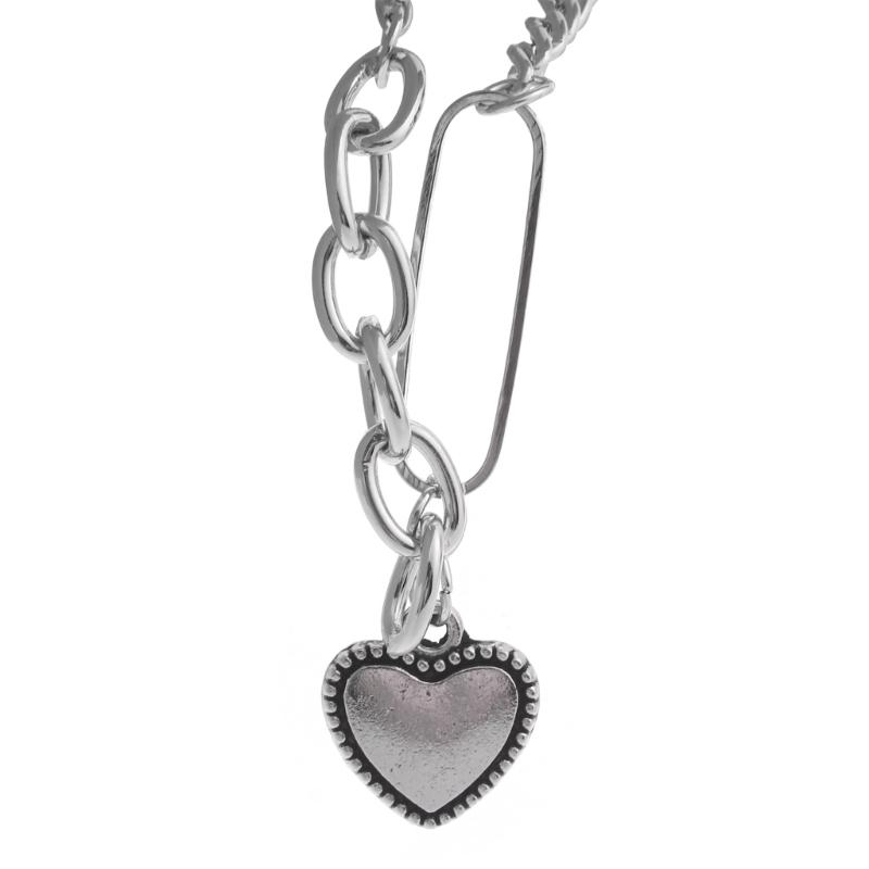 Love Necklace Ins Cold Wind Simple Hip-hop Non-fading Necklace Collarbone Chain Personality Metal Charm Necklaces 1