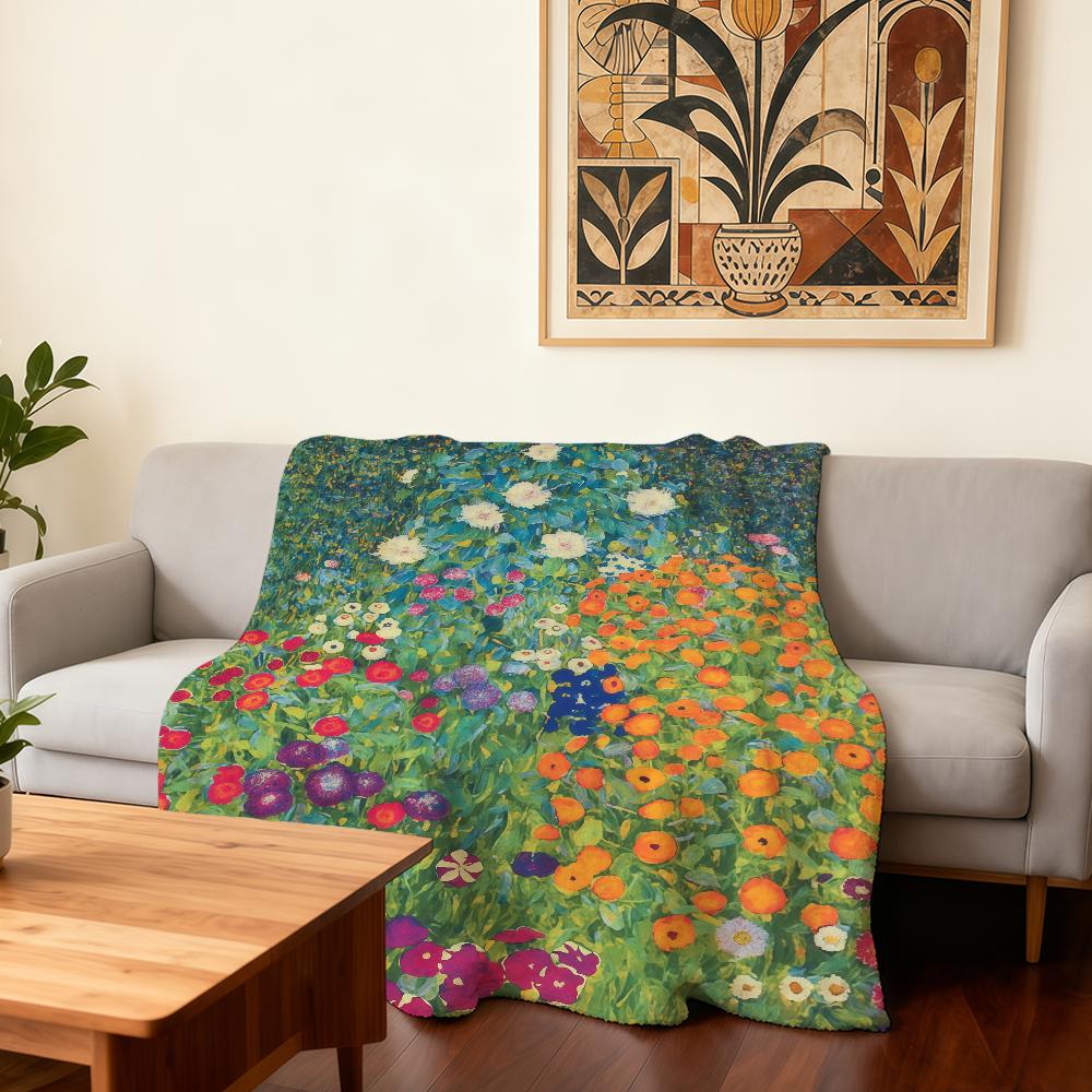 

Vintage G-Gustav K-Klimt Flower Garden Blanket Super Warm Comfortable Plush Throw Blanket Child Home Sofa Bedroom Gift 30x40in