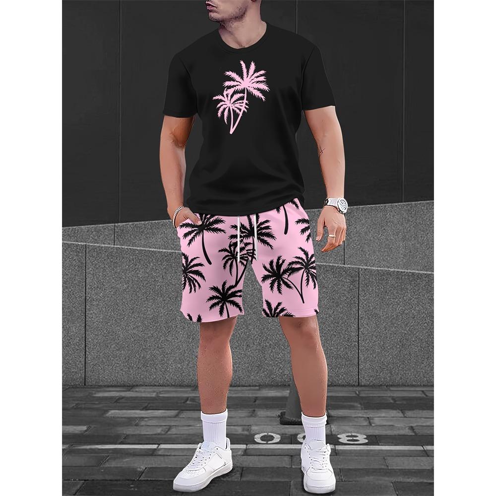 Neue Mode 3D Lustiger Druck Herren Anzug Übergroß Kurzarm Shorts Zweiteiler Herren Sportbekleidung Sommer Freizeit Reise Anzug