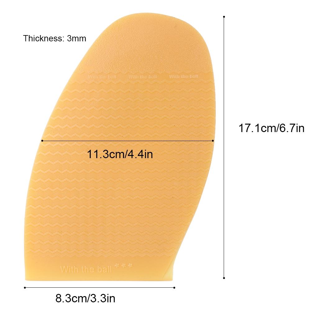 Leather Shoes Outsoles Rubber Anti Slip Forefoot Sole Flat Shoes Repair Half Sole Pad (Yellow)