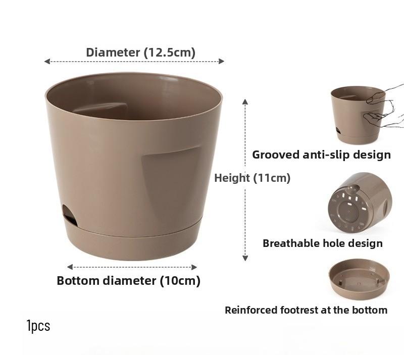 

1pcs Internet Celebrity Self Absorbent Plastic Flowerpot Wabi Sabi Wind Thickened Breathable Succulent Flowerpot High-end