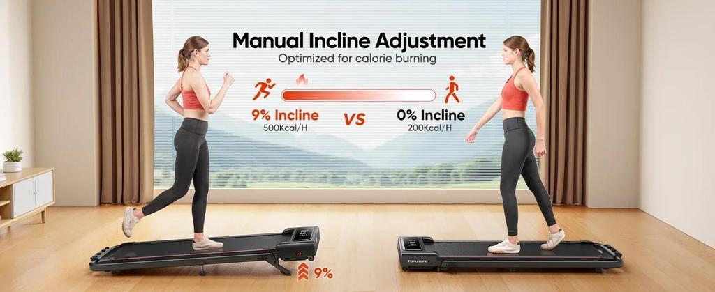 New Toputure TP4 4in1 Faltbares Laufband, 12km/h, 9% Neigung, 2,5 PS Motor, Fernbedienung & LED Display, Platzsparend for Home & Office