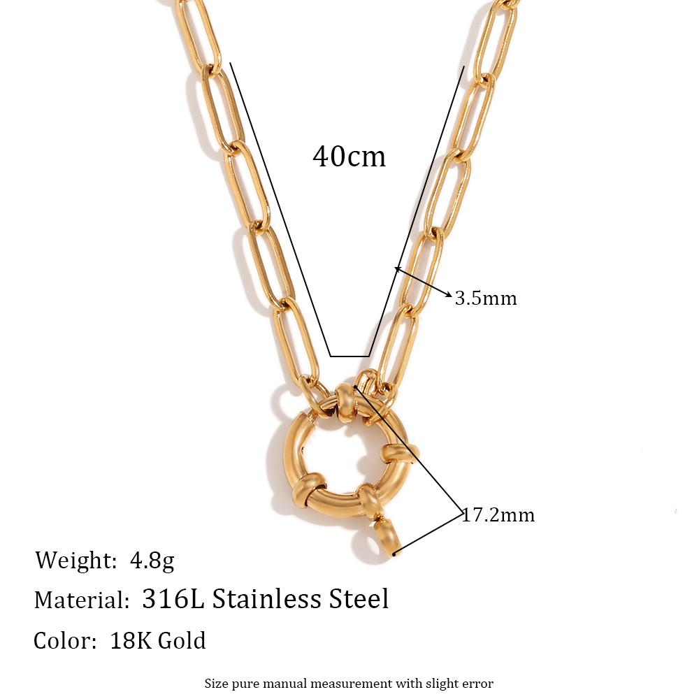 

MamacitaSlay Classic Minimalist Blade Chain O-Chain Paper Clip Chain O-Chain Spring Buckle Stainless Steel Necklaces For Women 40cm