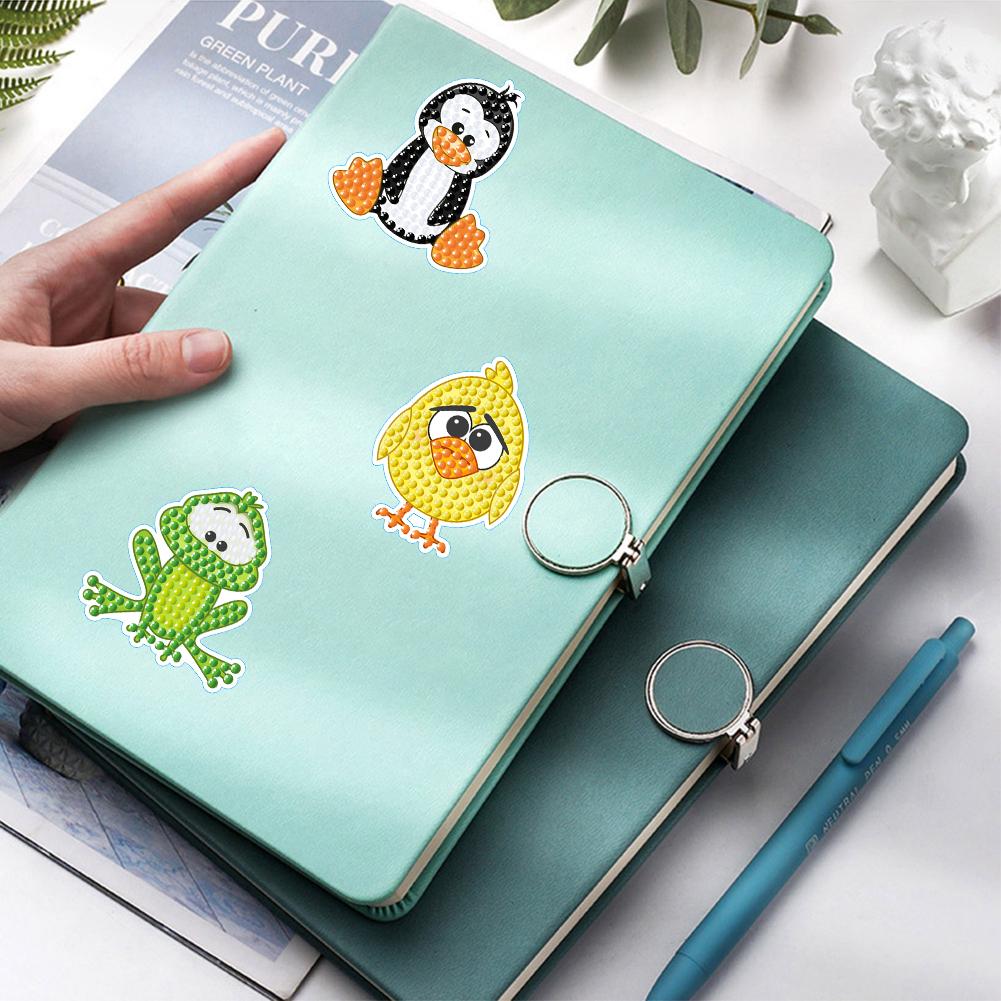 24PCS Diamond Painting Stickers Kits Art Crafts DIY Diamond Mosaic Sticker Handmade Animal Cartoon Stickers Diamond Art Sticker