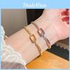 Geometric Oval Gold Plated Zirconia Bracelet For Women Elegant Fashion Accessory