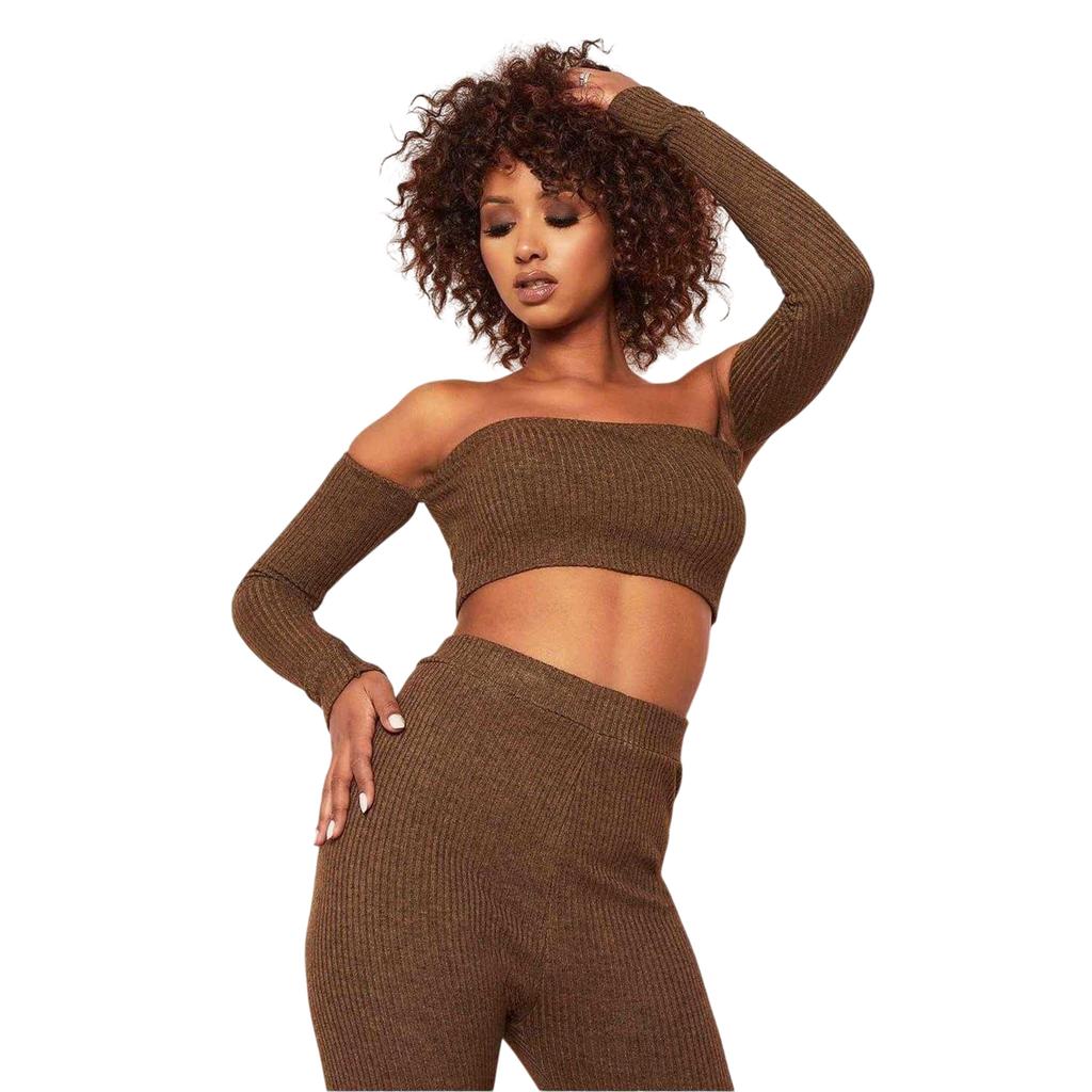 Missy Empire Womens/Ladies Ribbed Bardot Crop Top