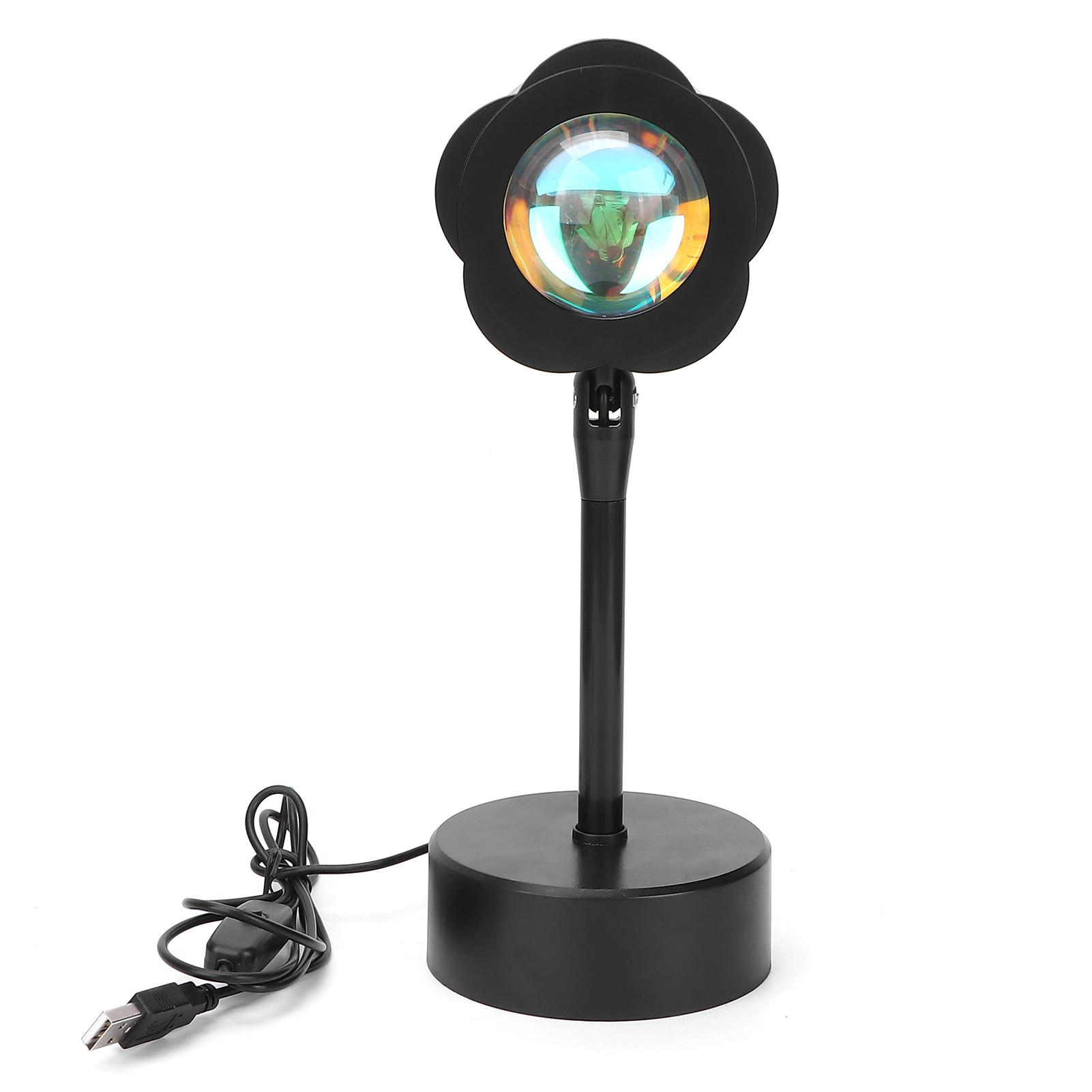 

Проекционная лампа Sunset с вращением на 180 градусов, USB-кабель, светодиодный атмосферный свет для декора комнаты, фотография Sun