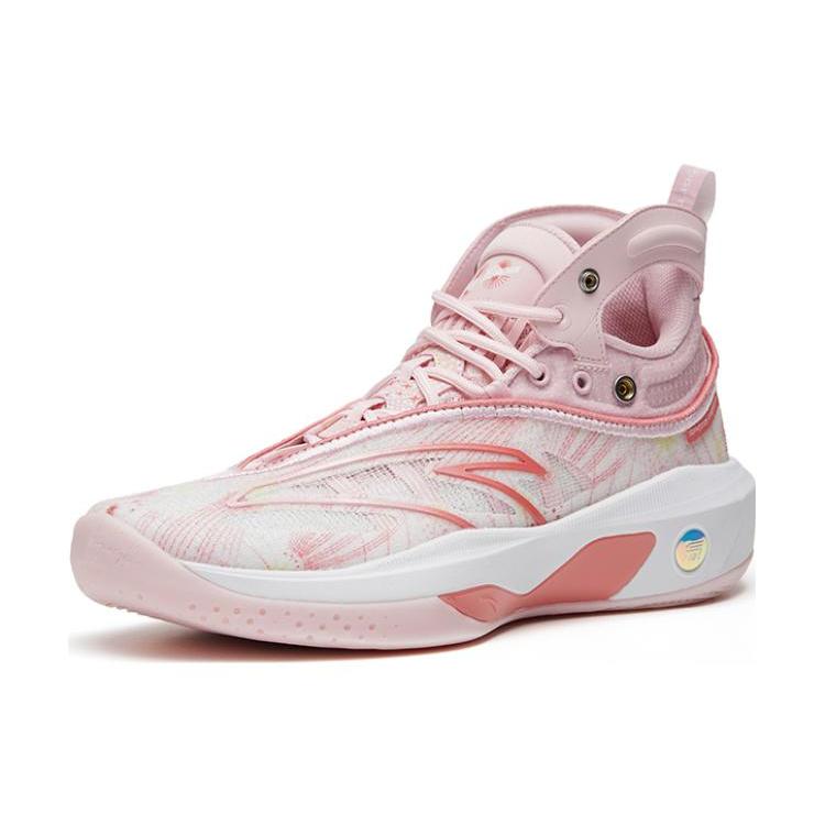 New Anta KT8 520 Slip Resistant Cushioning Wear Resistant High Top Performance Basketball Shoes Pink White 112321101-10