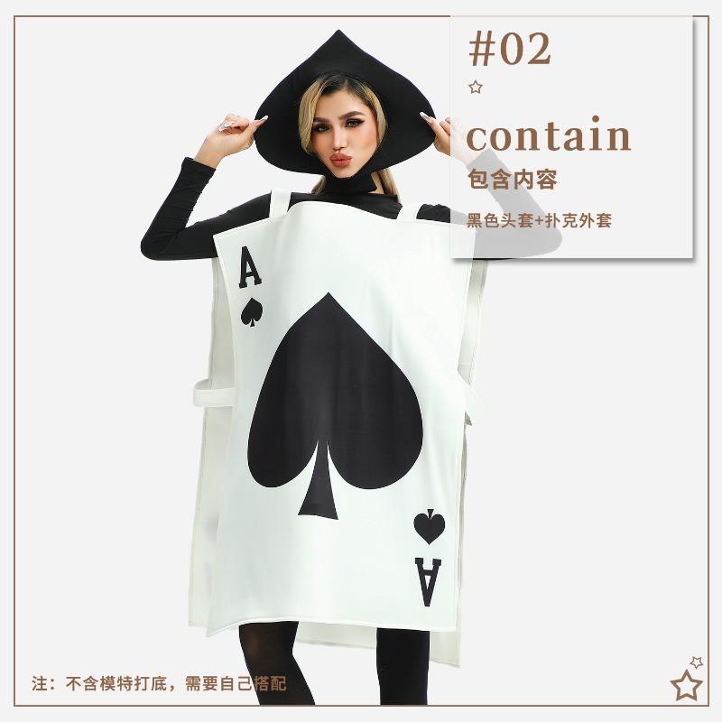 Halloween Adult Costume Alice in Wonderland Fairy Tales Poker Black Heart A Children's Costume Funny Costume